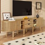 Meuble tv avec portes coulissantes design unique meuble tv de salon avec espace de rangement 175 x 38 ...