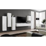 Meuble tv - price factory - switch iii - blanc brillant - 2 portes et 3 tiroirs - design contemporain ...