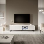 Meuble tv / meuble de salon - galhad - 175 cm - blanc mat / blanc brillant - grande capacité de rangement ... Meuble tv / meuble de salon - galhad - 175 cm - blanc mat / blanc brillant - grande capacité de rangement ...