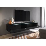 Meuble tv suspendu lowboard d - 180 cm - noir graphite - sans led - design contemporain pour votre salon ... Meuble tv suspendu lowboard d - 180 cm - noir graphite - sans led - design contemporain pour votre salon ...