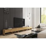Meuble tv - lowboard a - 300 cm - effet chêne wotan - mat - design contemporain banc tv table tv meuble ... Meuble tv - lowboard a - 300 cm - effet chêne wotan - mat - design contemporain banc tv table tv meuble ...