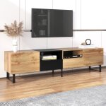 Meuble tv salon moderne - buffet bas 2 portes 2 tiroirs - support tv - espace de rangement spacieux - ...