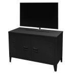Meuble tv style industriel avec 2 portes en métal ? dimensions 100x40x53 cm coloris noir Meuble tv style industriel avec 2 portes en métal ? dimensions 100x40x53 cm coloris noir