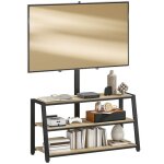 Meuble tv avec support pour t�l�viseurs de 32 - 70 pouces �tag�res ouvertes angle ajustable 35� 108x41x135cm ...