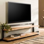 Meuble tv 180x30x55 cm en acacia naturel et métal - along Meuble tv 180x30x55 cm en acacia naturel et métal - along