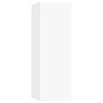 Meuble tv suspendu - kalisse - blanc - 305x30x90 cm - bois d?ing�nierie - 2 �tag�res - capacit� 60 kg ...