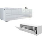 Meuble tv suspendu / table basse tv / banc tl flottant de salon 105 cm blanc