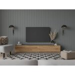 Meuble tv suspendu / table basse tv / banc tl flottant de salon 210 (2x105) cm suspendu ou debout