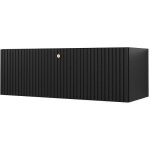 Meuble tv suspendu - waldi - riflo slim 100 - noir - 100 x 34 x 40 cm - design contemporain