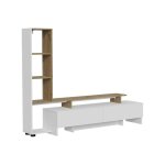 Meuble tv tavora 168. 2x120cm avec 2 tiroirs blanc / ch�ne vicco
