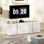 Meuble tv pour t�l�viseurs 65 pouces support tv avec 4 portes �tag�res r�glables passe - c�bles pour ...