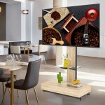 Meuble tv avec tiroirssupport tv roulettes meuble tv roulant pour 32 - 75 pouceshauteur r�glablesupport ...