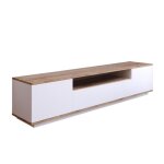 Tyro - meuble tv blanc et bois 180cm