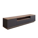 Tyro - meuble tv gris et bois 180 cm Tyro - meuble tv gris et bois 180 cm