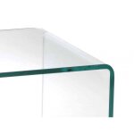 Meuble tv verre tremp� et plateau d�cor ch�ne sur roulettes - ice meubletmoi