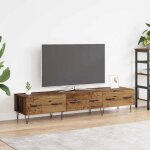 Meuble tv - vidaxl - 150 x 36 x 30 cm - bois ding�nierie - finition bois ancien - tiroirs
