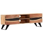 Meuble tv - vidaxl - bois dacacia massif - 140x30x45cm - campagne