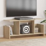 Meuble tv - vidaxl - ch�ne sonoma 102 x 35 x 45 cm - bois ding�nierie - surface r�sistante - design contempora ...
