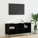 Meuble tv - vidaxl - console - ch�ne noir - 1035 x 30 x 50 cm - 6 �tag�res