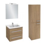 Pack meuble vasque 60 cm jacob delafon ola up chne + colonne + miroir + spot