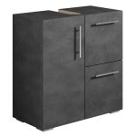Meuble vasque - mars - gris - 60 x 30 x 60 cm - colonne et armoire de salle de bain