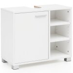 Meuble vasque  poser salle de bain - finebuy - vier armoire 60x55x32 cm blanc - avec des pieds - laqu ...