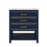 Meuble vasque salle de bain ind�pendant 2 tiroirs noir mdf laqu�76x46. 5x86cm avec vasque c�ramique poign�es ...