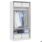 Meuble v�tements blanc - lemon� garde - robe - grand stockage - armoire penderie - blanc - 100x50x200cm ...