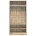 Meuble v�tements brun - lemon� garde - robe - grand stockage - armoire penderie - ch�ne sonoma - 100x50x200cm ...