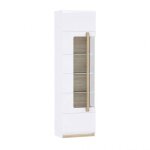 Meuble vitrine blanc décor bois clair vitrage verre trempé - alexiane Meuble vitrine blanc décor bois clair vitrage verre trempé - alexiane