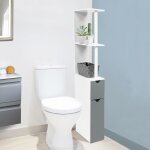 Idmarket meuble wc tagre bois willy 2 portes blanc et gris