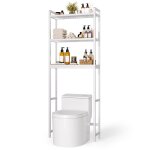 Meuble wc ou machine � laver - bealife - �tag�re rangement sur pied - bambou - 3 niveaux - anti - basculement ...