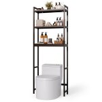 Meuble wc ou machine � laver - bealife - �tag�re rangement sur pied - bambou - 3 niveaux - anti - basculement ...