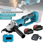 Meuleuse dangle 2000 w 2 batteries et chargeur 125 mm 18�000 tr / min trois vitesses