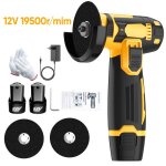 Meuleuse dangle �lectrique 12v disqueuse sans fil 19500rpm avec 2 batteries disques � tron�onner 76mm ...