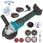 Meuleuse dangle sans filavec 2 batteries de 5500 mahdisque abrasif de 125 mm et 9000 tr / min pour meulercoupe ...