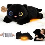 Mewaii peluche lest�e chat noir 23 pouces avec coussin chauffant micro - ondes