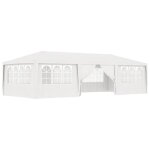 Mexp - tente de r�ception - belv�d�re de jardin avec parois lat�rales 4x9 m blanc 90 g - m�(6418)