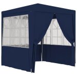 Mexp - tente de rception chapiteau de jardin tonnelle avec parois latrales 2x2 m bleu 90 g - m?5937 ...