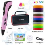 Mhy� - stylo 3d rose pour enfants avec ecran lcd 3 vitesses alimentation type c design ergonomique idee ...