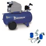 Michelin mb50 compresseur avec cuve 50 litres 2 cv 8 bars + kit de 8 accessoires Michelin mb50 compresseur avec cuve 50 litres 2 cv 8 bars + kit de 8 accessoires