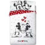 Parure de lit mickey et minnie - disney - housse de couette - 140x200 cm - coton
