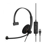 Micro - casque epos sennheiser impact sc 30 usb ml - sur - oreille - filaire - noir avec des reflets ...