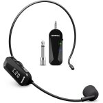 Micro sans filmicrophone sans fil casque uhf avec 20 canauxmicro rechargeable avec 2 en 1 et 6. 5h autonomiepo ...