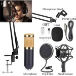 Microphone  condensateur podcasting studio enregistrement professionnel kit micro avec packaging hb015 ...