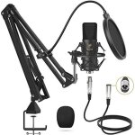 Microphone � condensateur tonor micro cardio�de xlr professionnel avec bras t20 support antichoc filtre ...