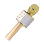 Microphone de karaok� sans fil ashata ws858l - haut - parleur bluetooth avec lumi�re led portable - blanc ...