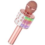 Microphone karaok sans fil micro karaok bluetooth portable avec led lumire disco pour enfants - adultes ...
