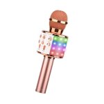 Microphone karaoke sans fil micro karaok� bluetooth portable avec led lumi�re disco enfants / adultes ...