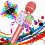 Microphone sans fil karaok microphone bluetooth portable lecteur karaok avec lumires led pour fte ...